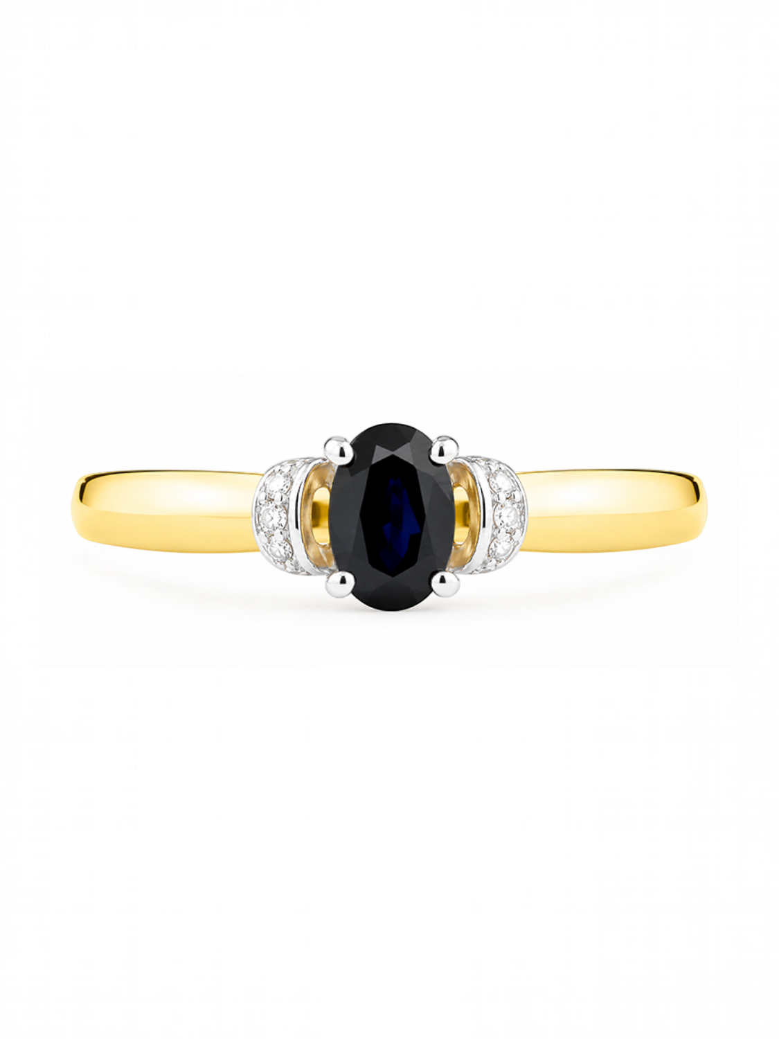 Ring, mit Saphir, 375 Gelbgold