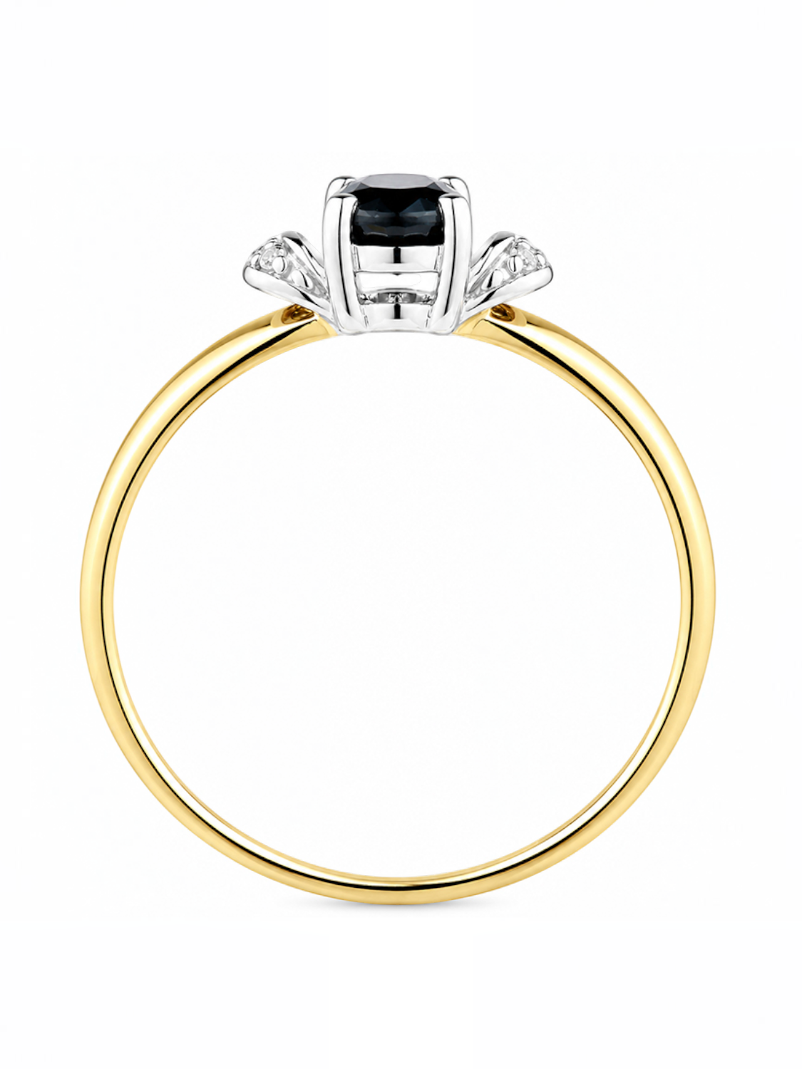 Ring, mit Saphir, 375 Gelbgold