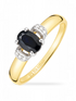 Ring, mit Saphir, 375 Gelbgold