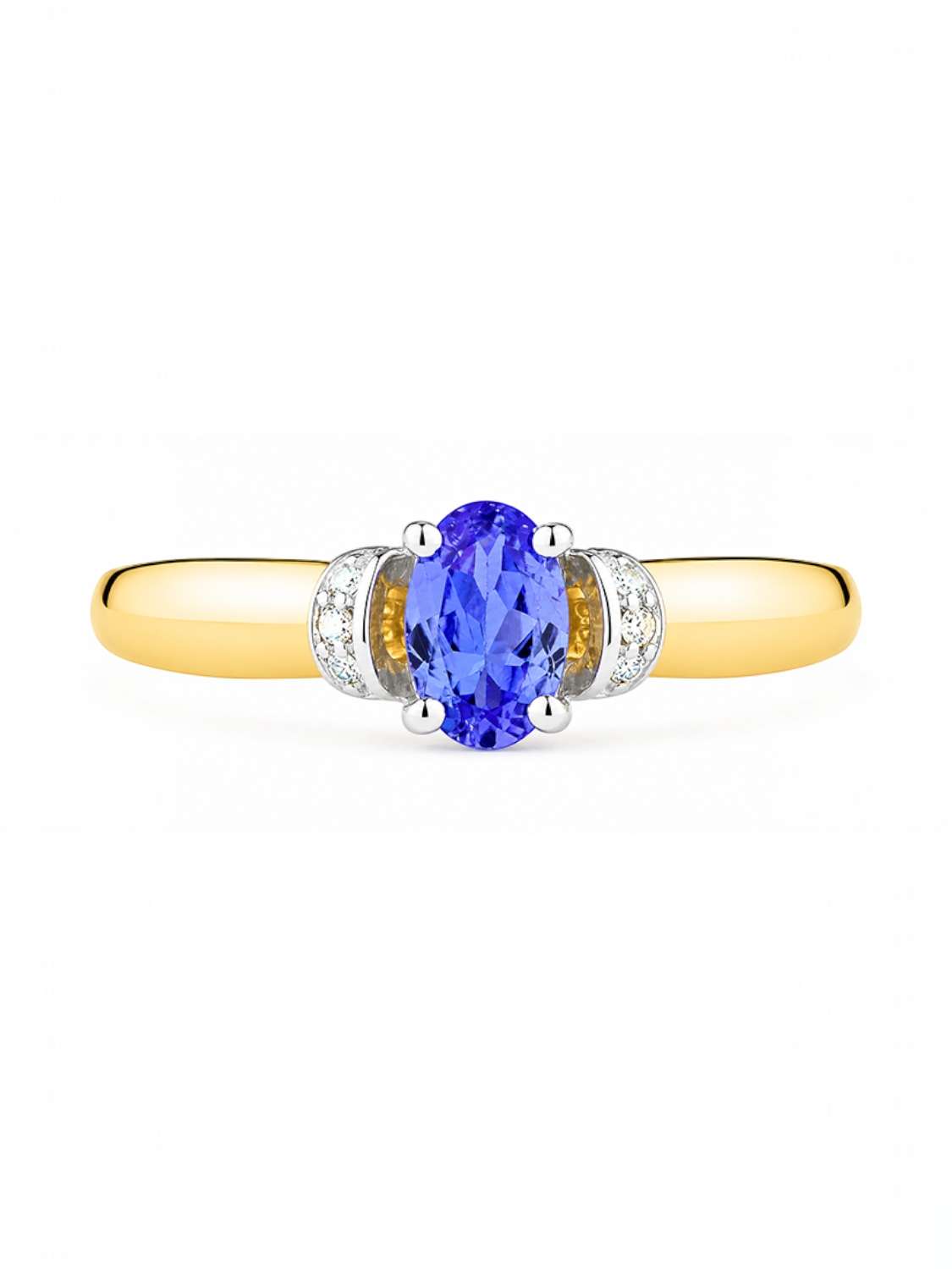 Ring, mit Tansanit, 375 Gelbgold