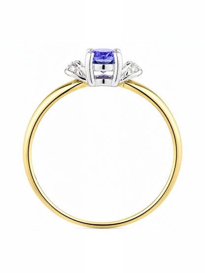 Ring, mit Tansanit, 375 Gelbgold