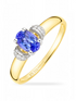 Ring, mit Tansanit, 375 Gelbgold