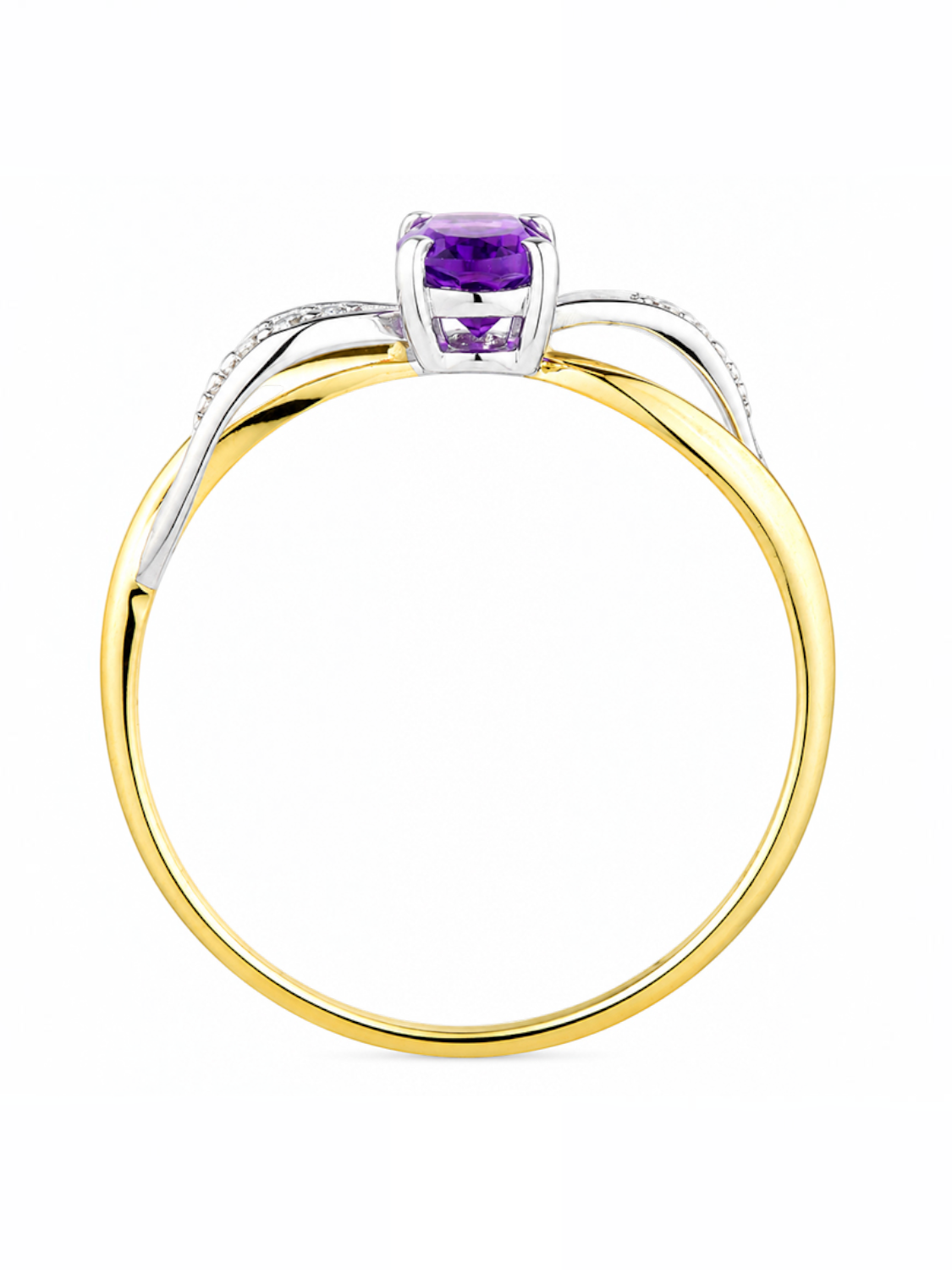 Ring, mit Amethyst, 375 Gelbgold