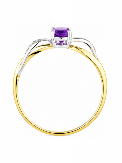 Ring, mit Amethyst, 375 Gelbgold