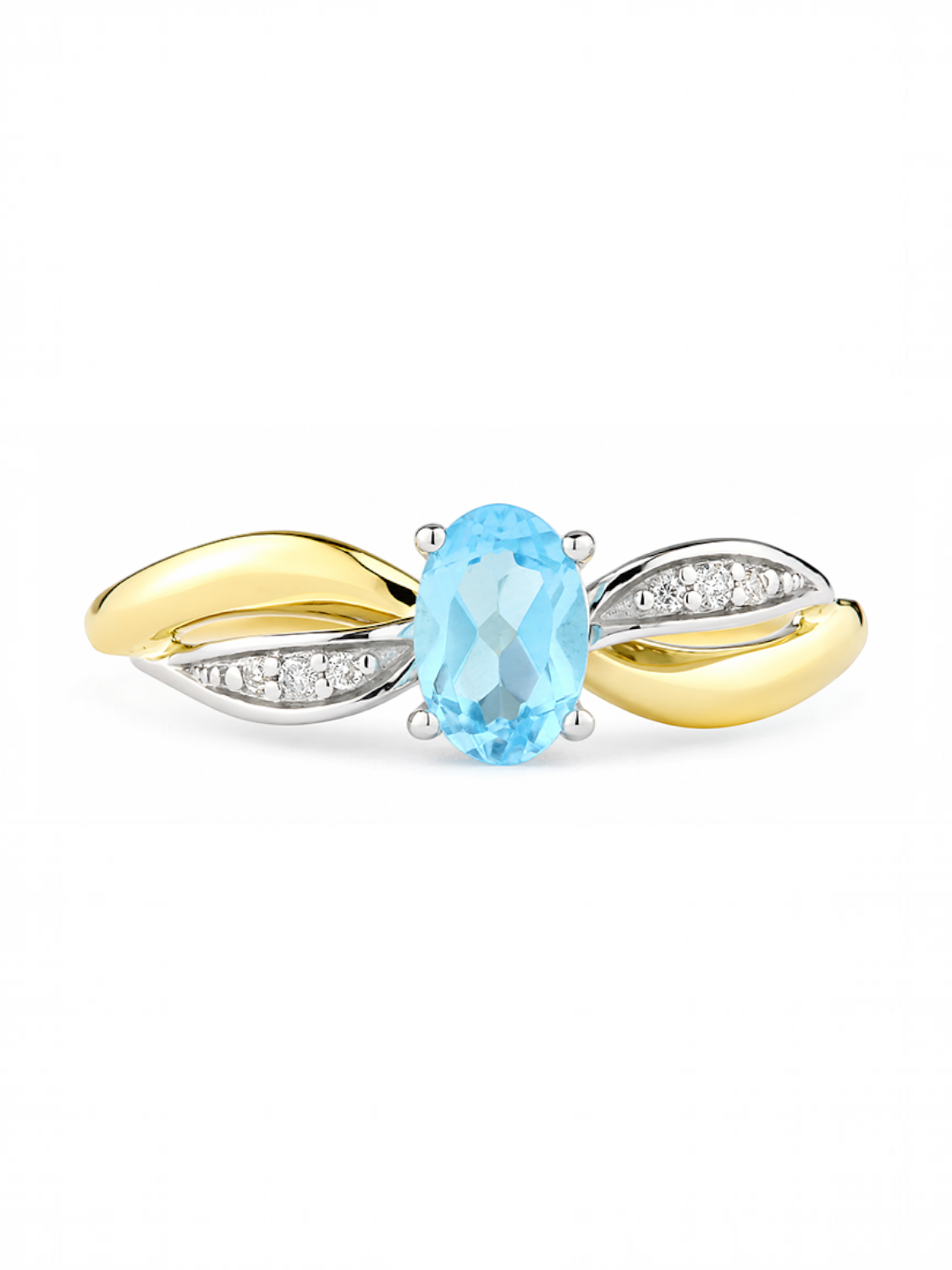 Ring, mit Blautopas, 375 Gelbgold