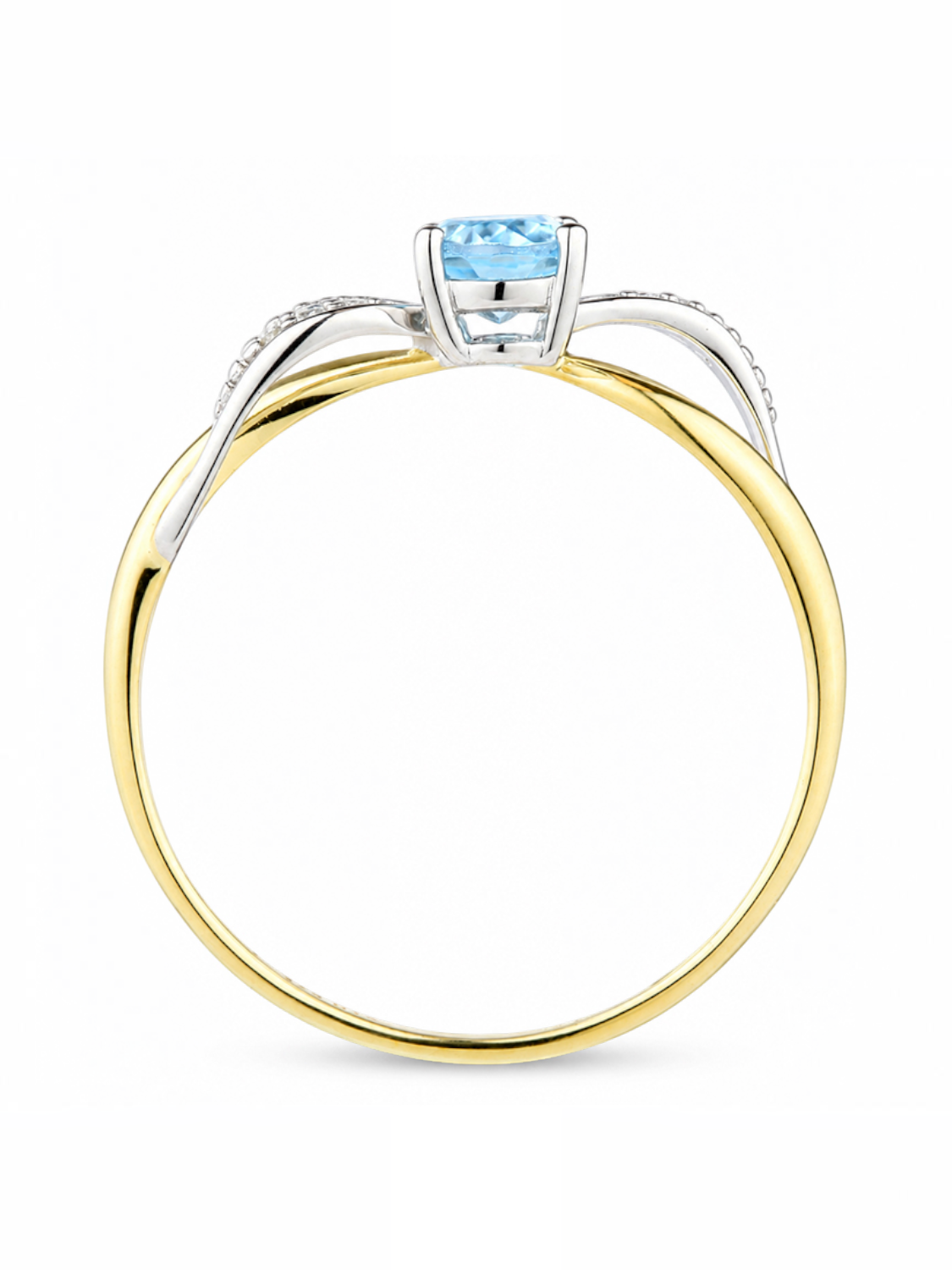 Ring, mit Blautopas, 375 Gelbgold