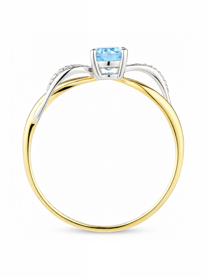 Ring, mit Blautopas, 375 Gelbgold