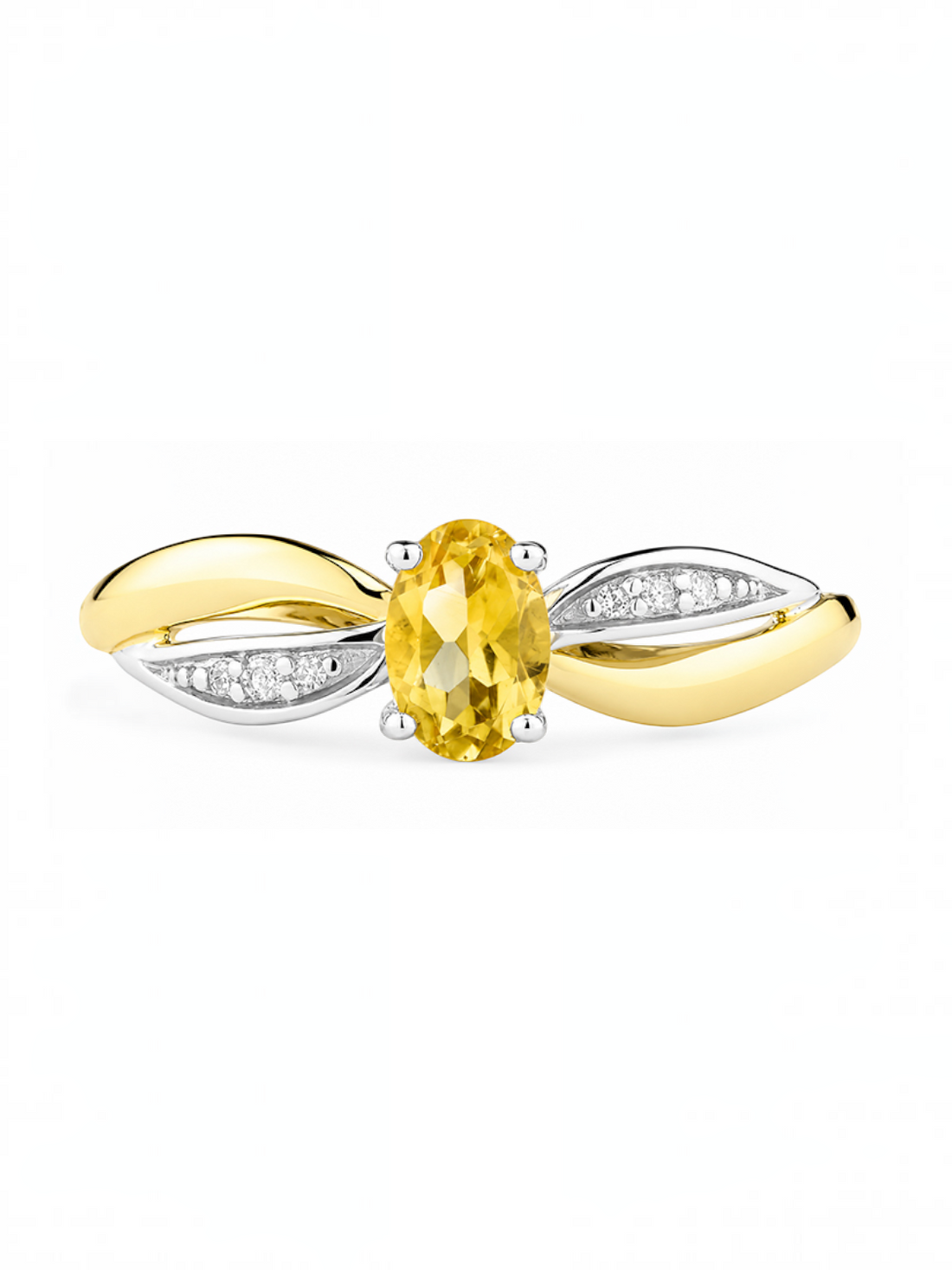 Ring, mit Citrin, 375 Gelbgold