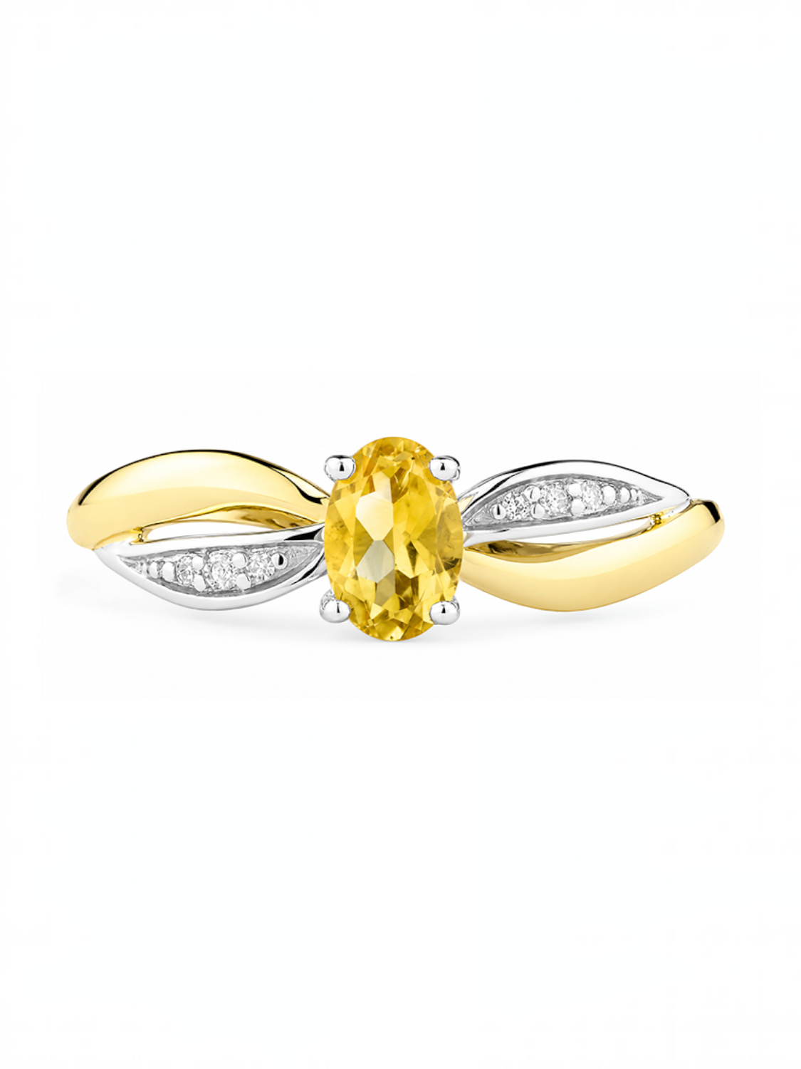Ring, mit Citrin, 375 Gelbgold