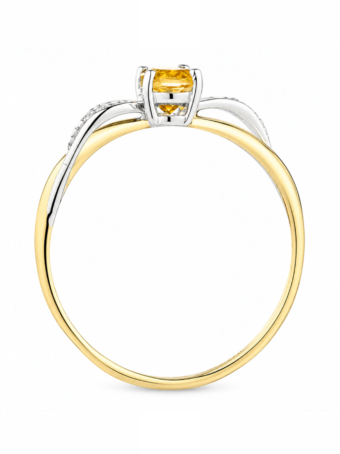 Ring, mit Citrin, 375 Gelbgold