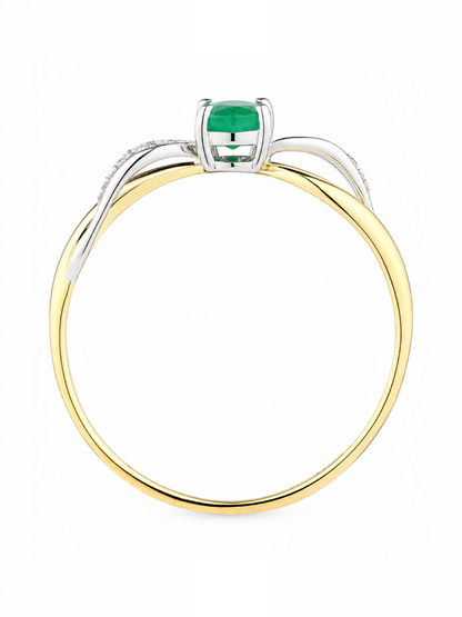 Ring, mit Smaragd, 375 Gelbgold