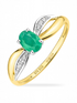 Ring, mit Smaragd, 375 Gelbgold