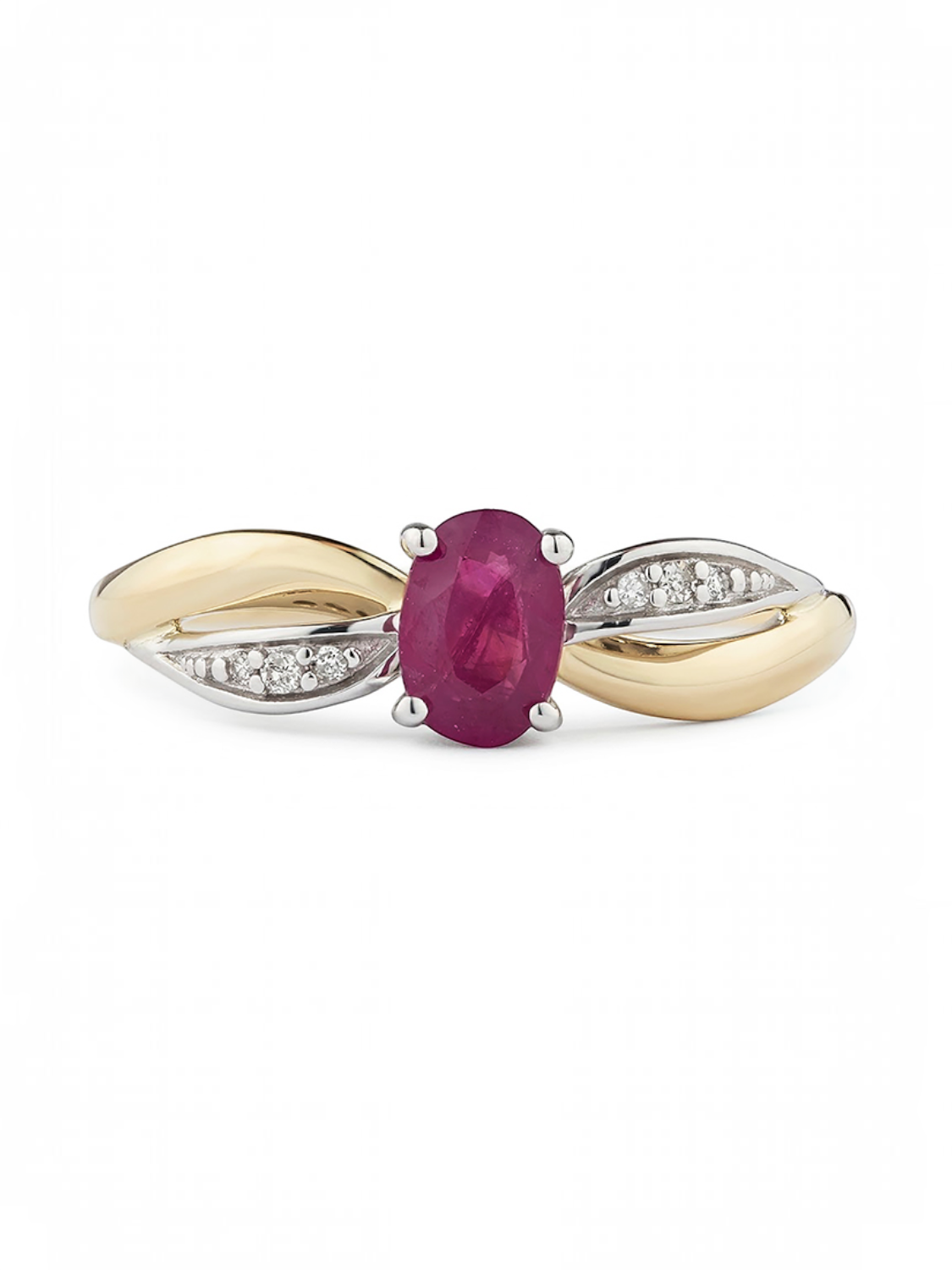 Ring, mit Rubin, 375 Gelbgold