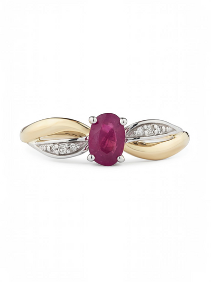 Ring, mit Rubin, 375 Gelbgold