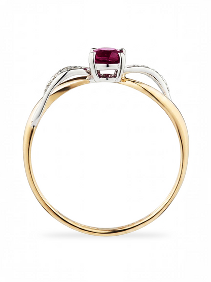 Ring, mit Rubin, 375 Gelbgold