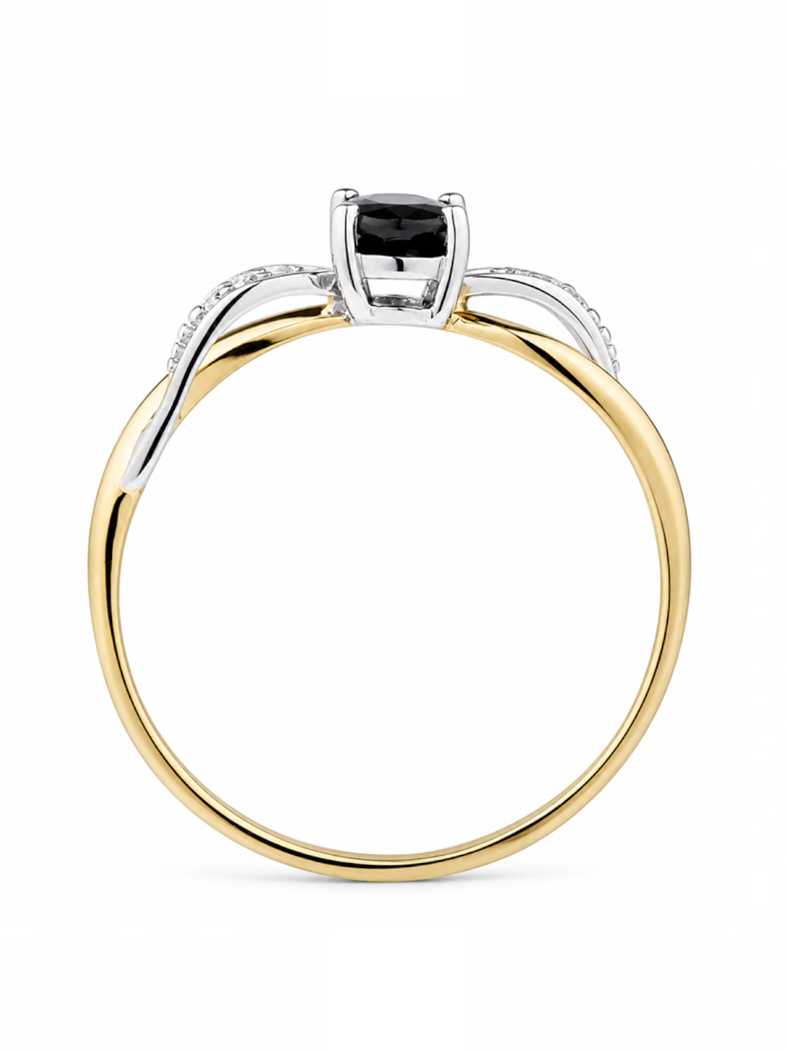 Ring, mit Saphir, 375 Gelbgold