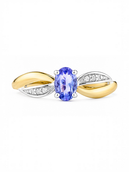 Ring, mit Tansanit, 375 Gelbgold