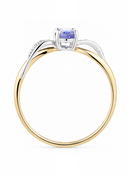 Ring, mit Tansanit, 375 Gelbgold