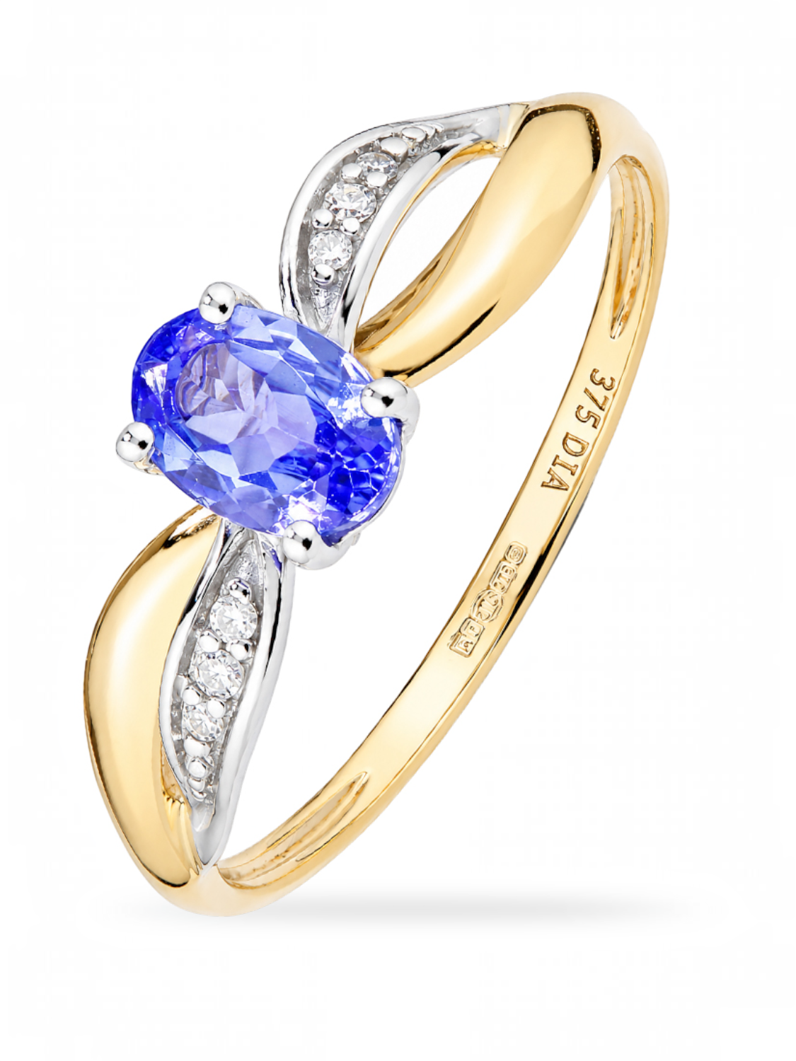 Ring, mit Tansanit, 375 Gelbgold