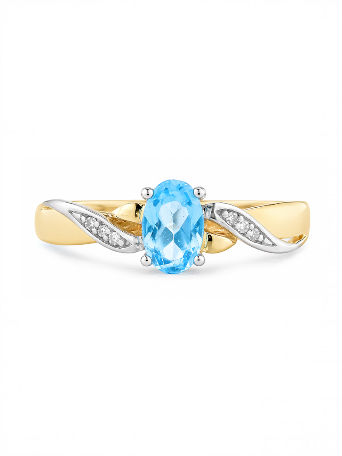 Ring, mit Blautopas, 375 Gelbgold