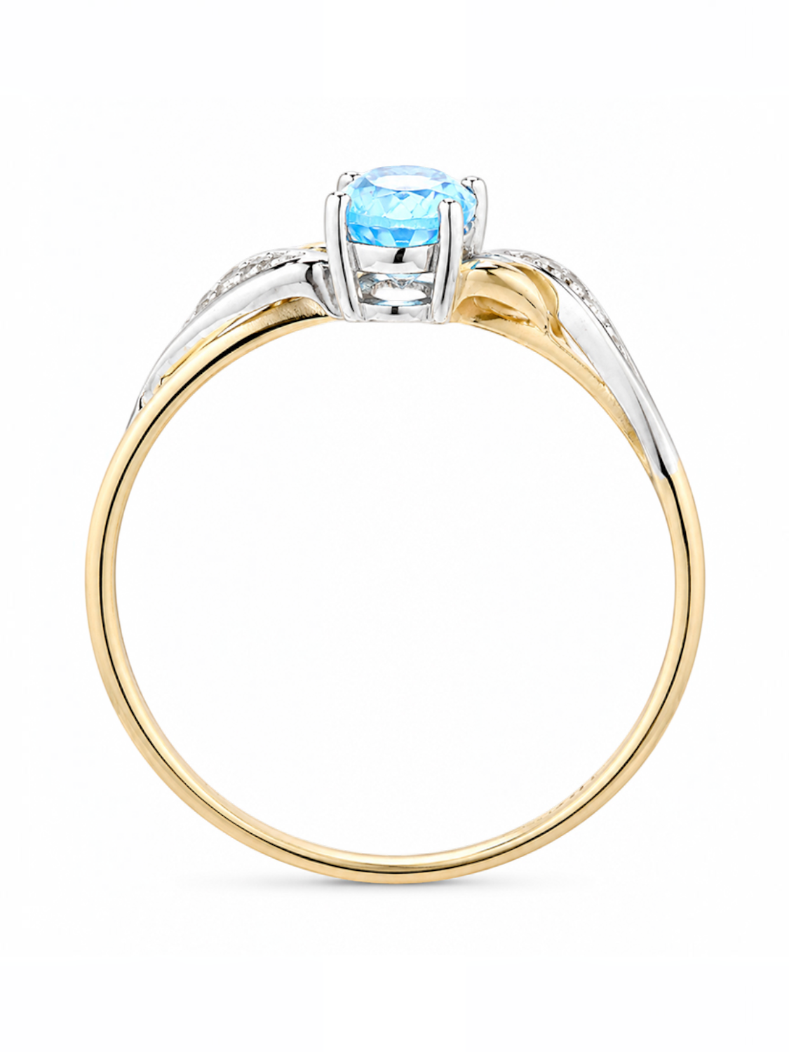 Ring, mit Blautopas, 375 Gelbgold