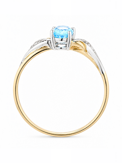 Ring, mit Blautopas, 375 Gelbgold