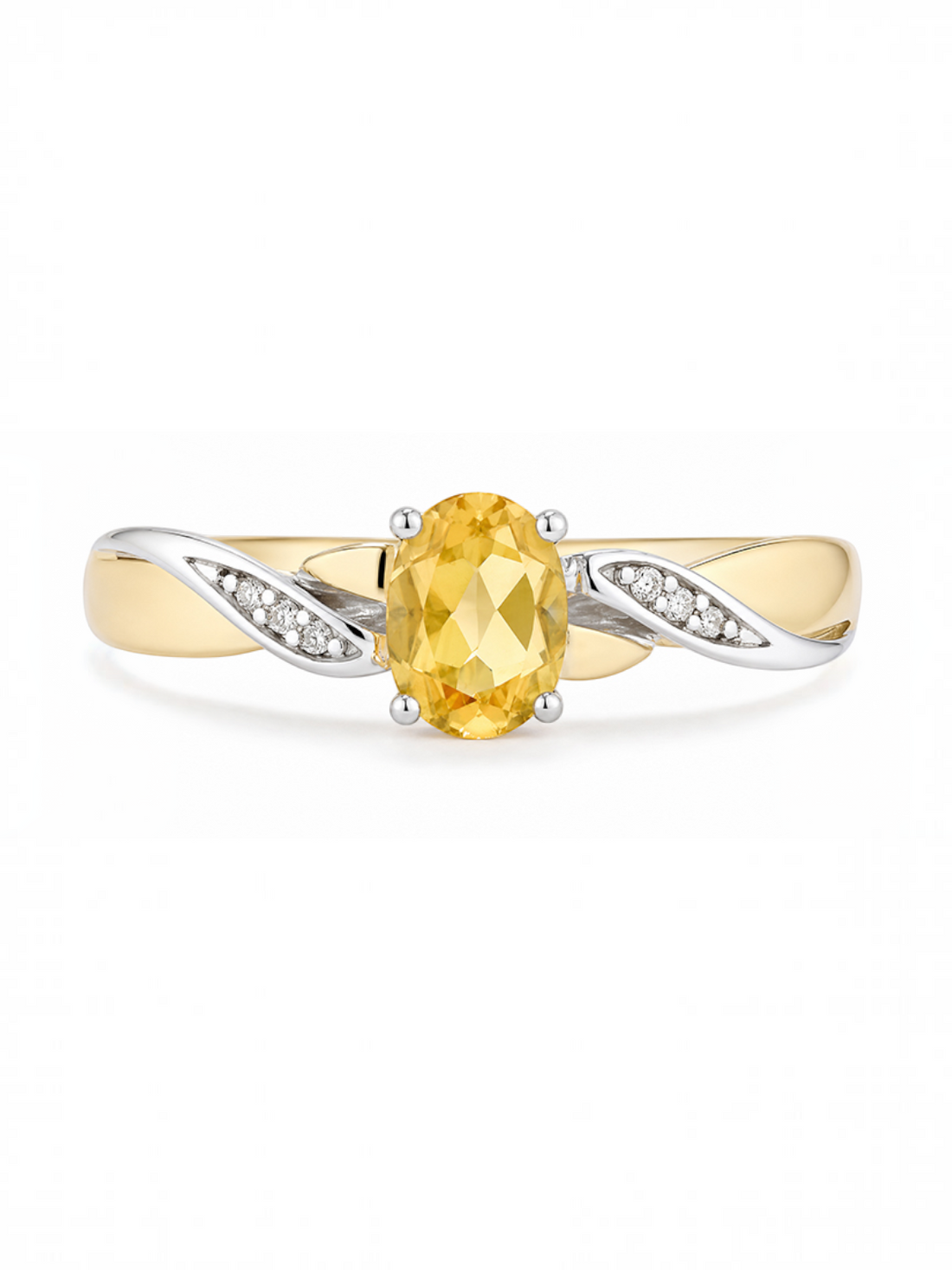 Ring, mit Citrin, 375 Gelbgold