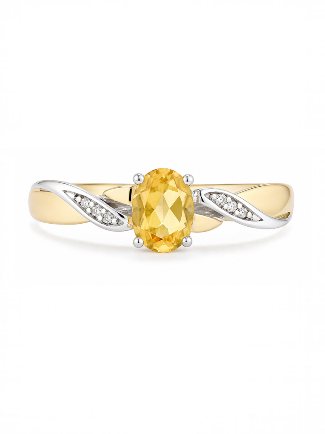 Ring, mit Citrin, 375 Gelbgold