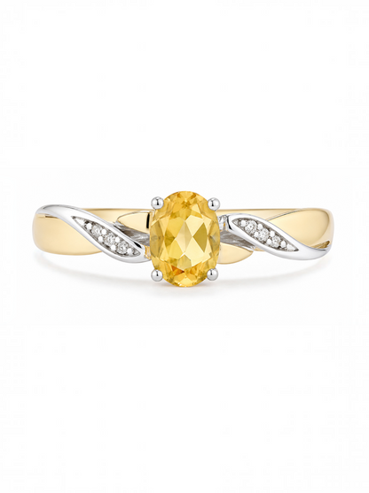 Ring, mit Citrin, 375 Gelbgold