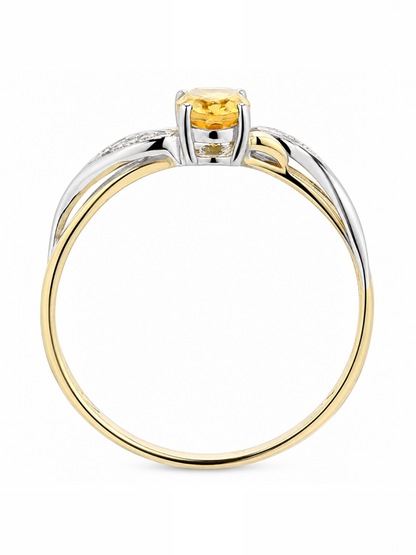 Ring, mit Citrin, 375 Gelbgold