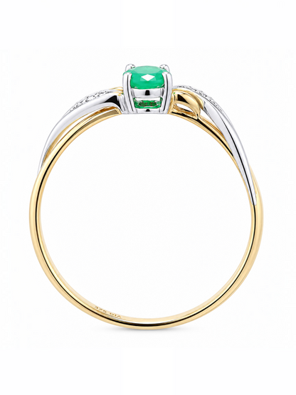 Ring, mit Smaragd, 375 Gelbgold