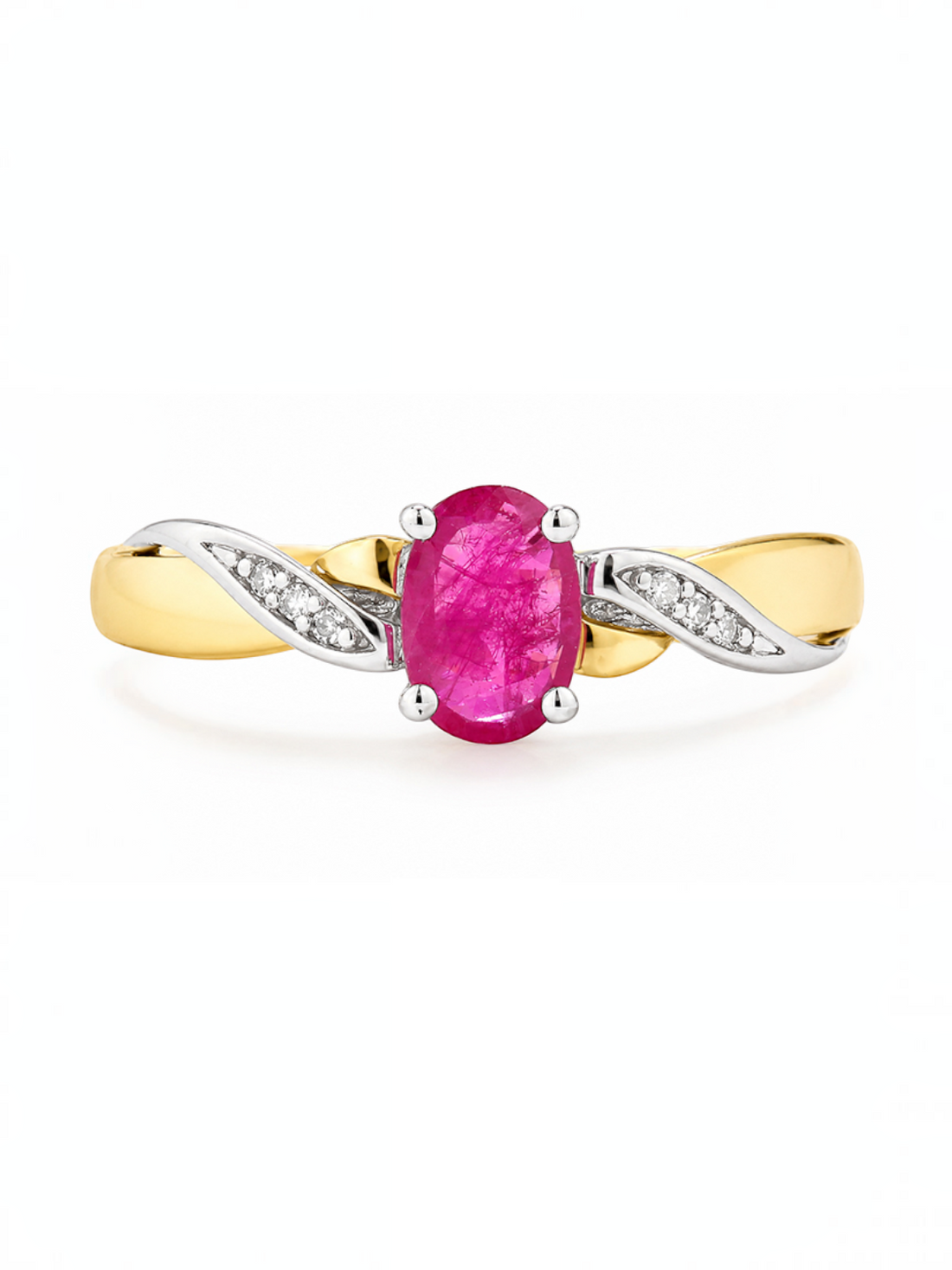 Ring, mit Rubin, 375 Gelbgold