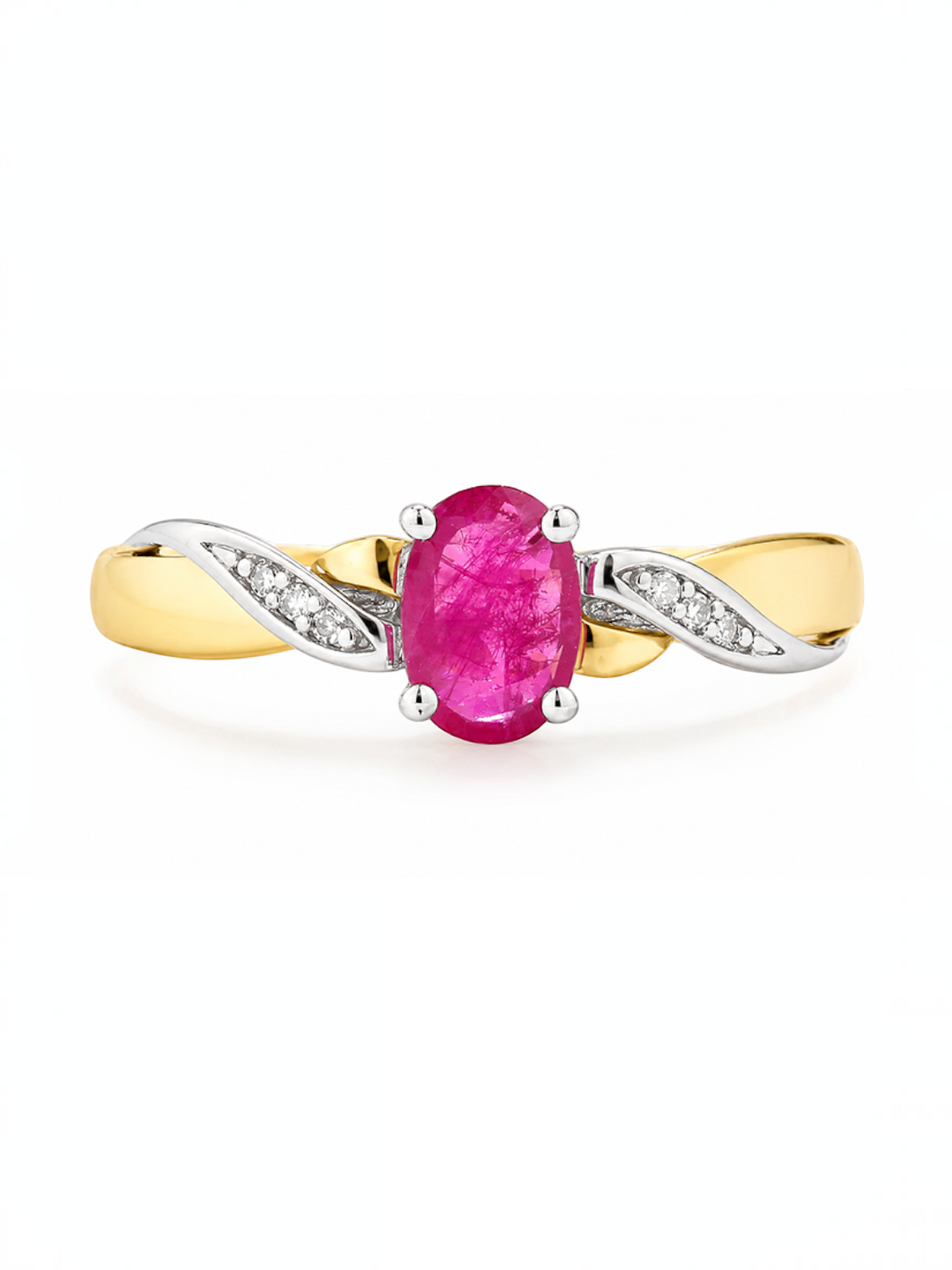 Ring, mit Rubin, 375 Gelbgold