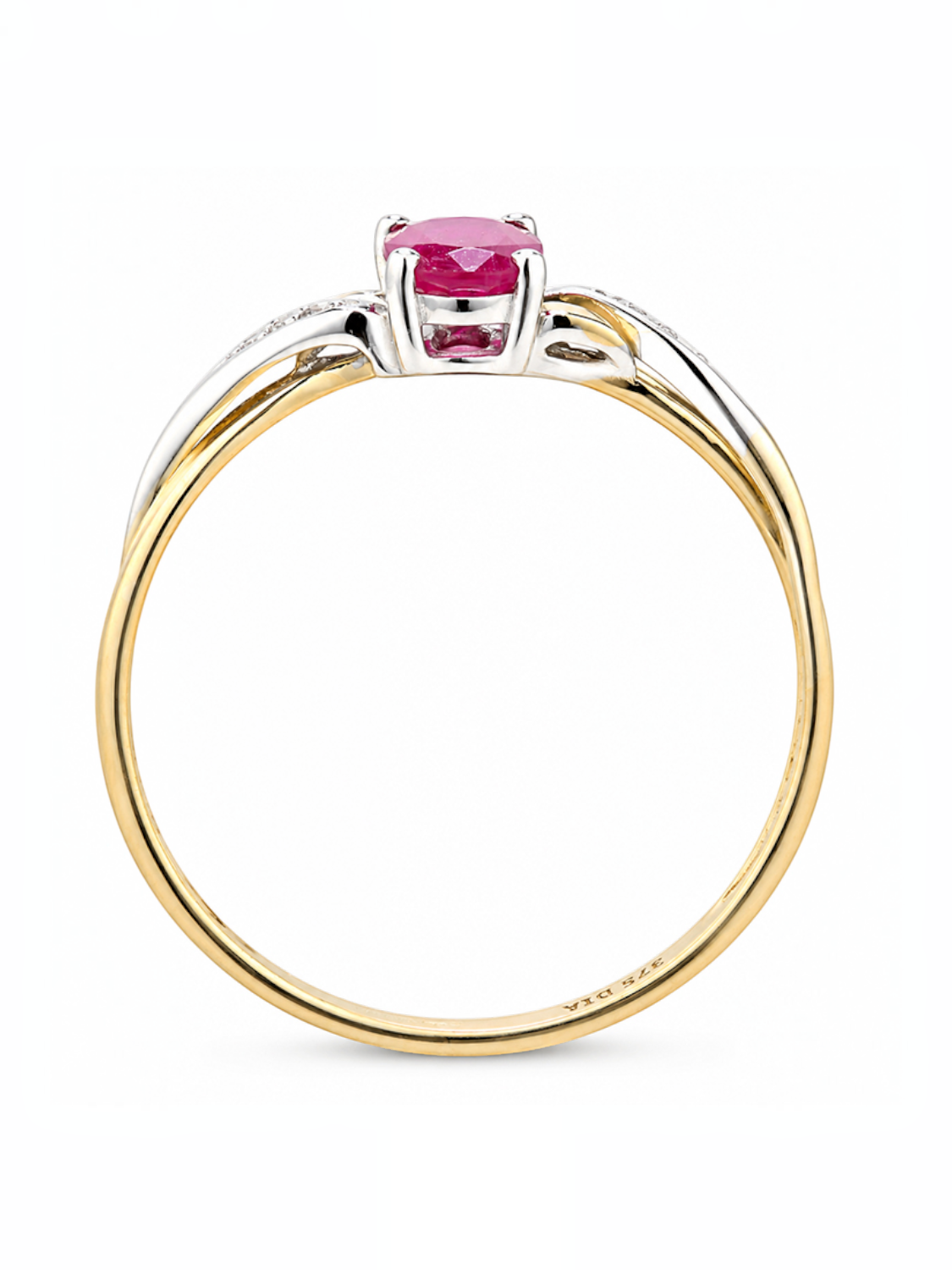 Ring, mit Rubin, 375 Gelbgold