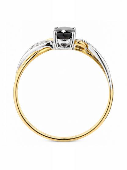 Ring, mit Saphir, 375 Gelbgold