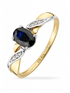Ring, mit Saphir, 375 Gelbgold