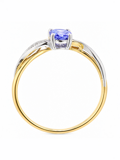 Ring, mit Tansanit, 375 Gelbgold