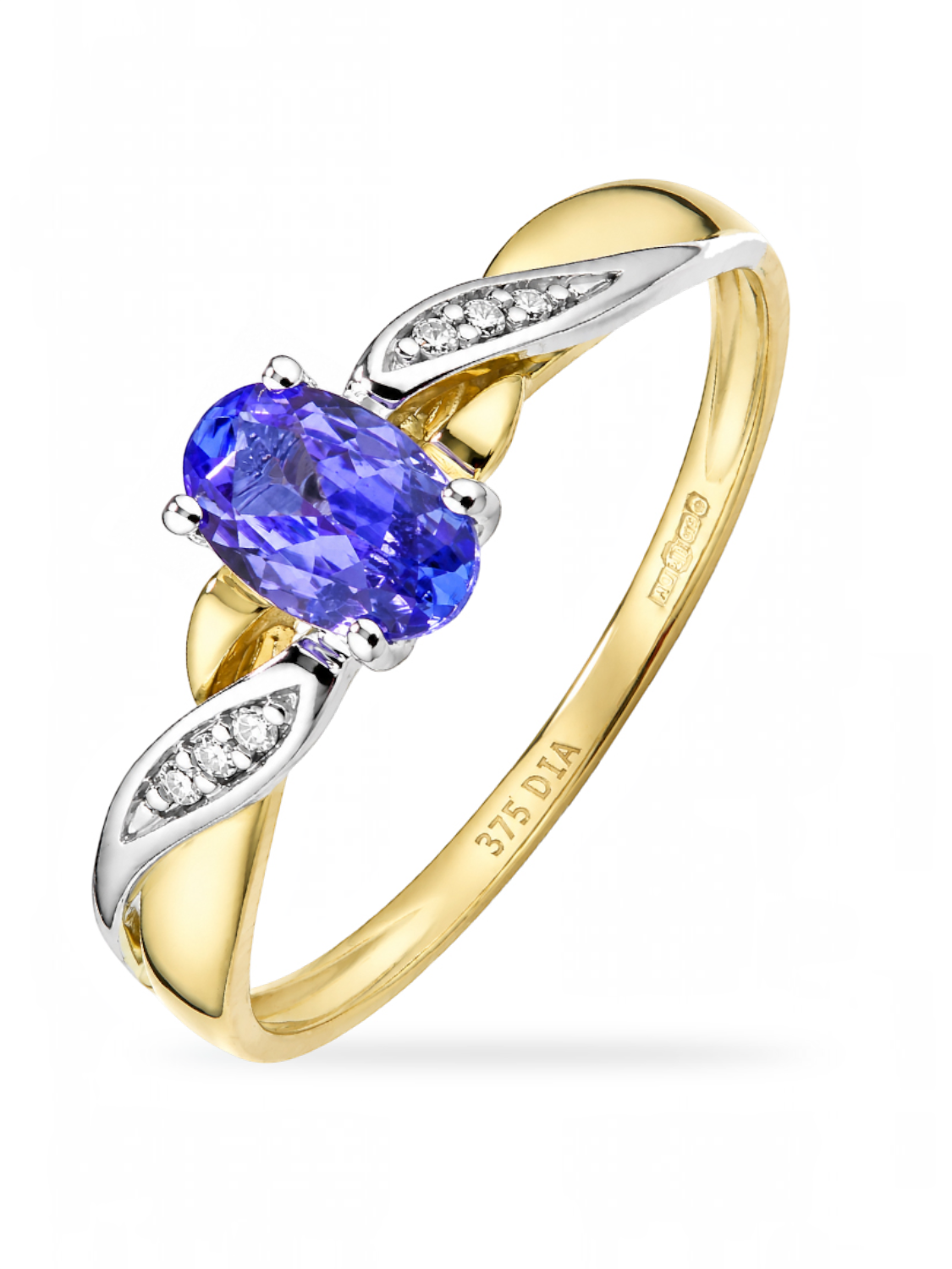 Ring, mit Tansanit, 375 Gelbgold