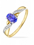Ring, mit Tansanit, 375 Gelbgold