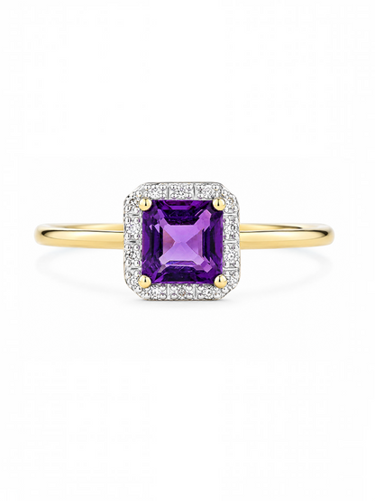Ring, mit Amethyst, 375 Gelbgold