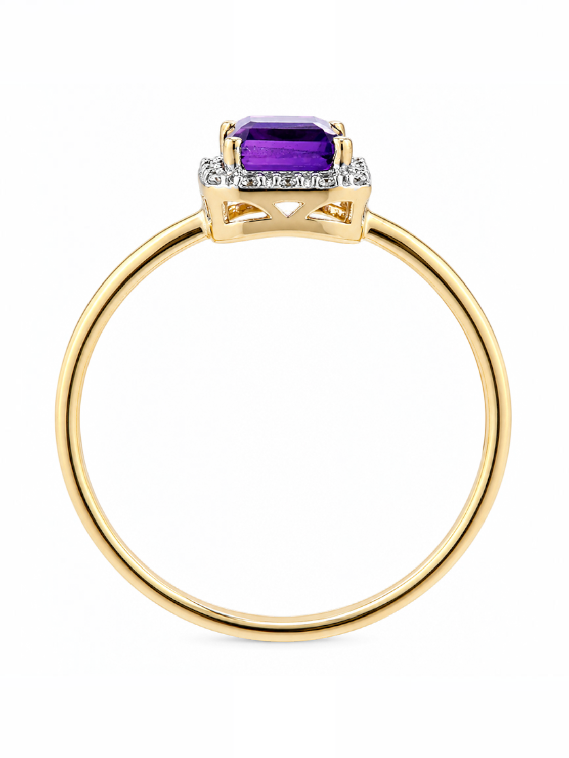 Ring, mit Amethyst, 375 Gelbgold