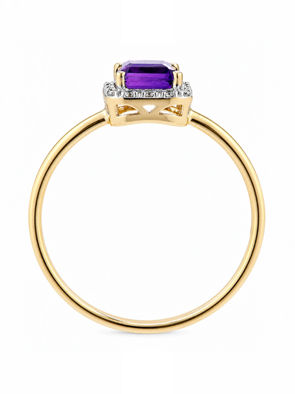 Ring, mit Amethyst, 375 Gelbgold