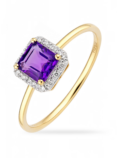 Ring, mit Amethyst, 375 Gelbgold