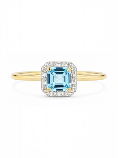 Ring, mit Blautopas, 375 Gelbgold
