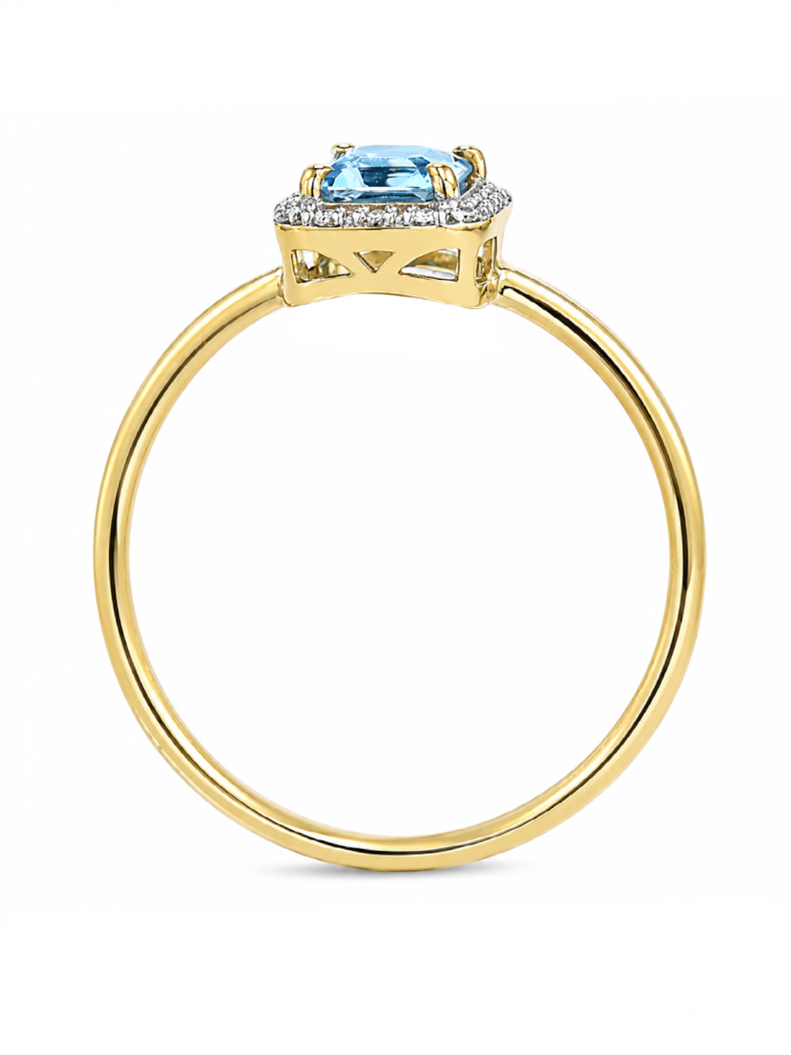 Ring, mit Blautopas, 375 Gelbgold