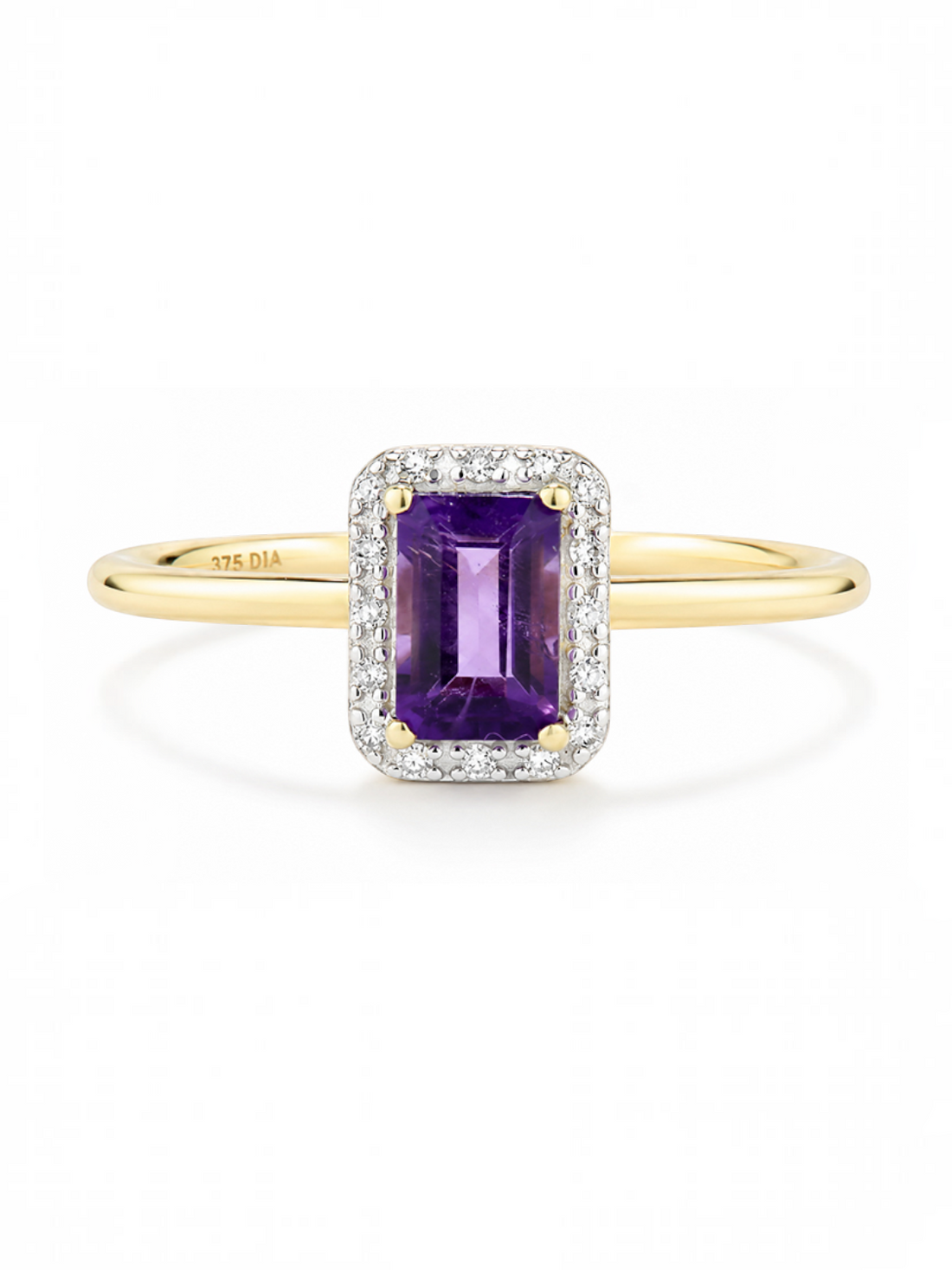 Ring, mit Amethyst, 375 Gelbgold