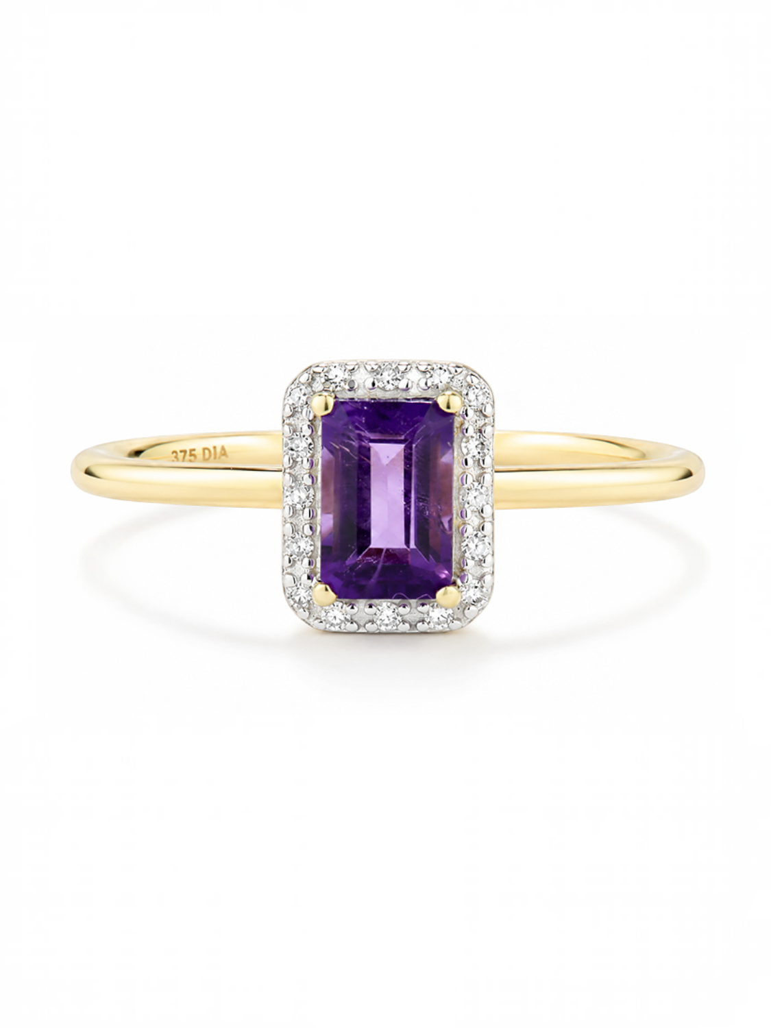 Ring, mit Amethyst, 375 Gelbgold