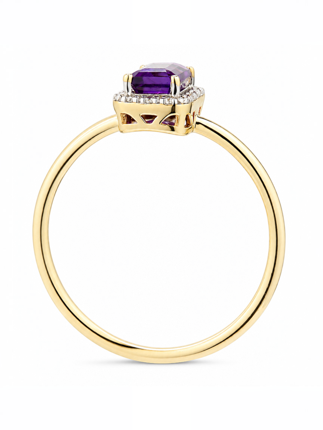 Ring, mit Amethyst, 375 Gelbgold