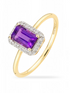 Ring, mit Amethyst, 375 Gelbgold
