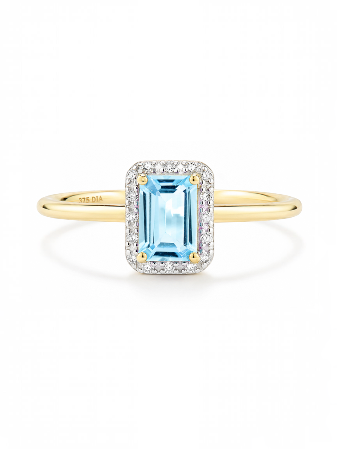 Ring, mit Blautopas, 375 Gelbgold